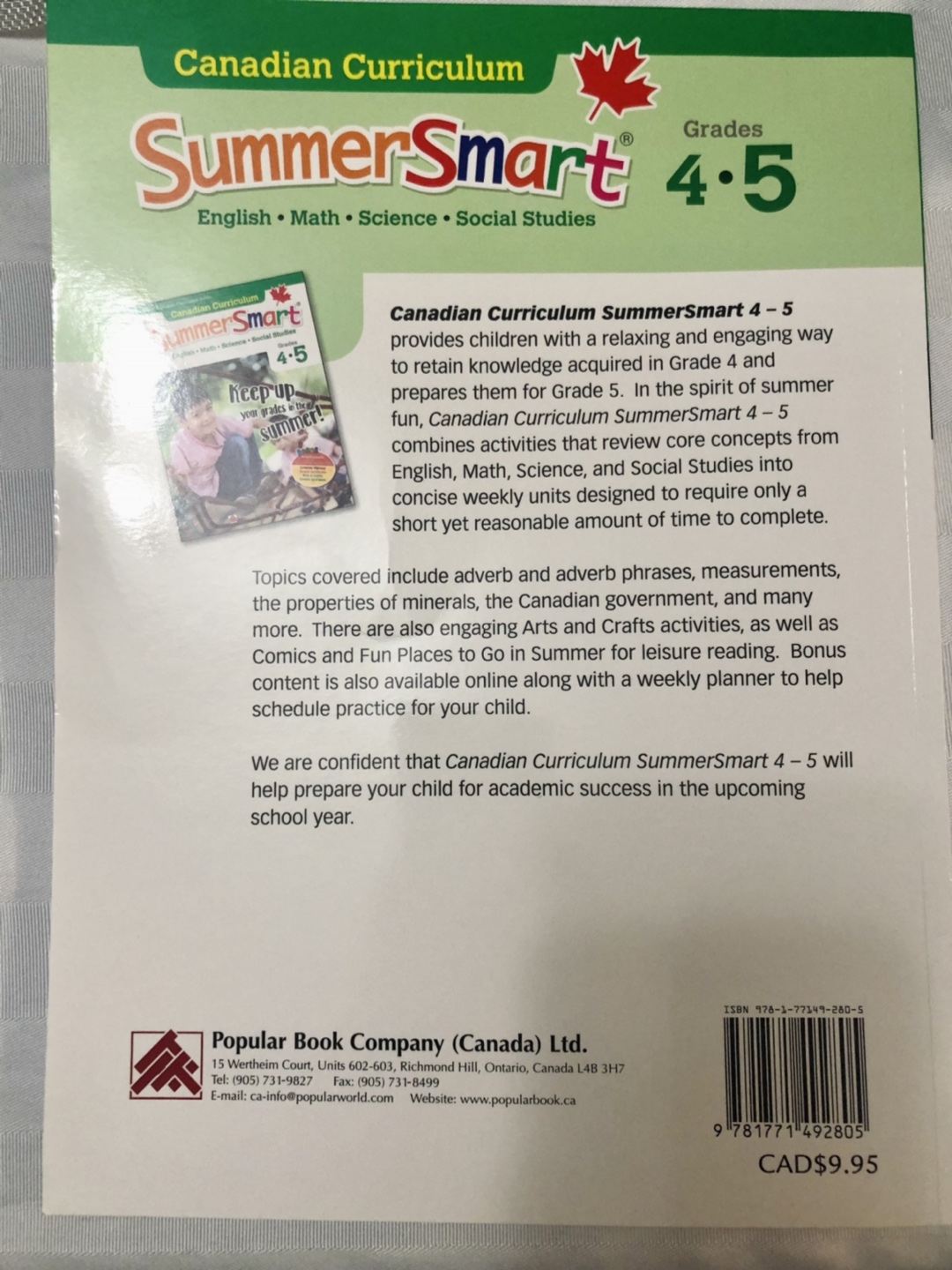 Brand New! Canadian Curriculum SummerSmart 4-5 image indicator(4)