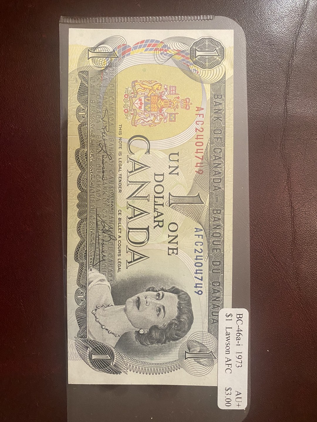 1973 $1 Canada Banknote Paper Money🍀 thumbnail