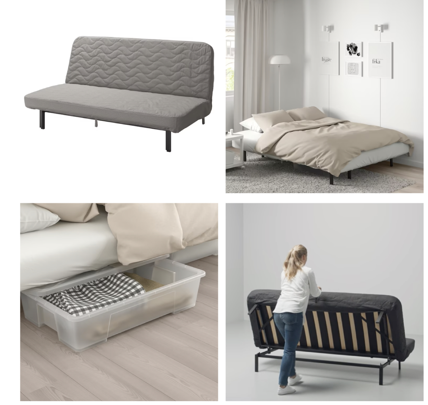IKEA Sofa bed “NYHAMN”, with foam mattress