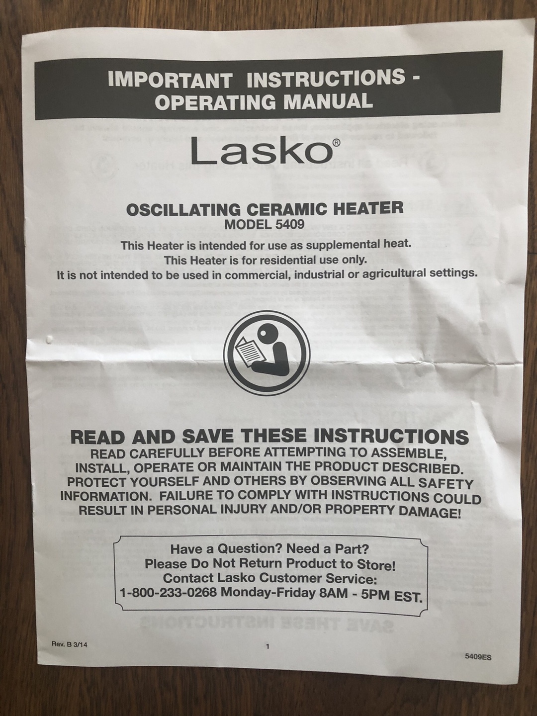 Lasko Oscillating portable heater - photo 3