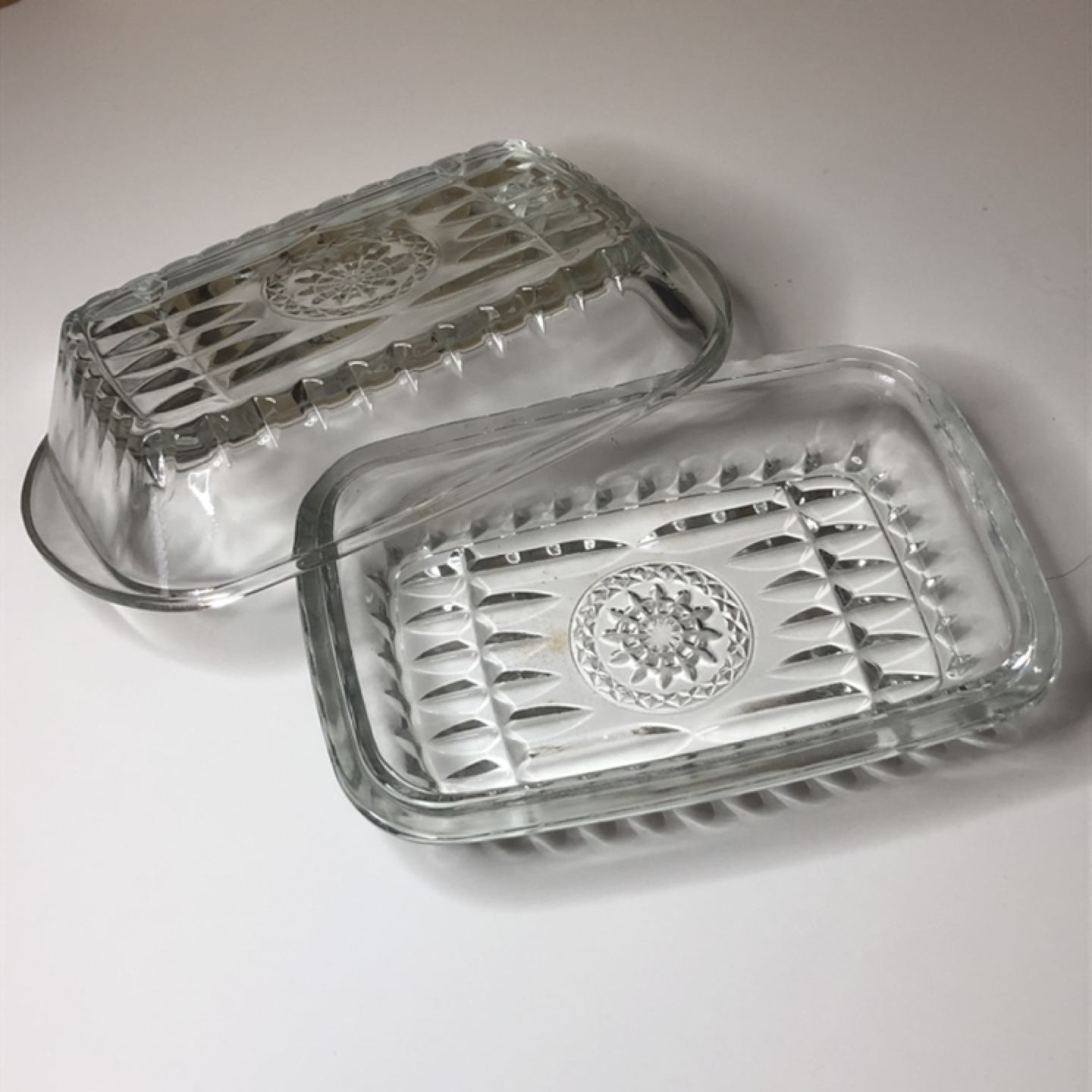 Vintage Pressed Glass Rectangular Butter Dish - photo 3