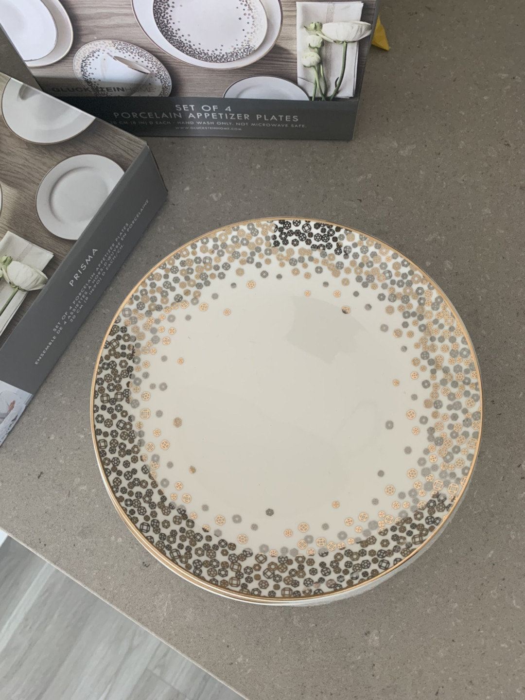 4-Piece Porcelain Appetizer Plates - Gluckstein home (x2)