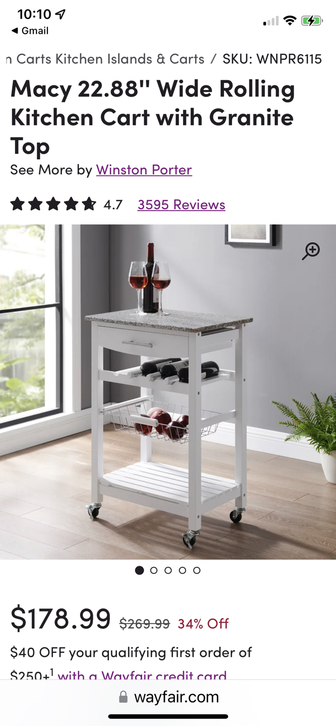 White Kitchen cart/island