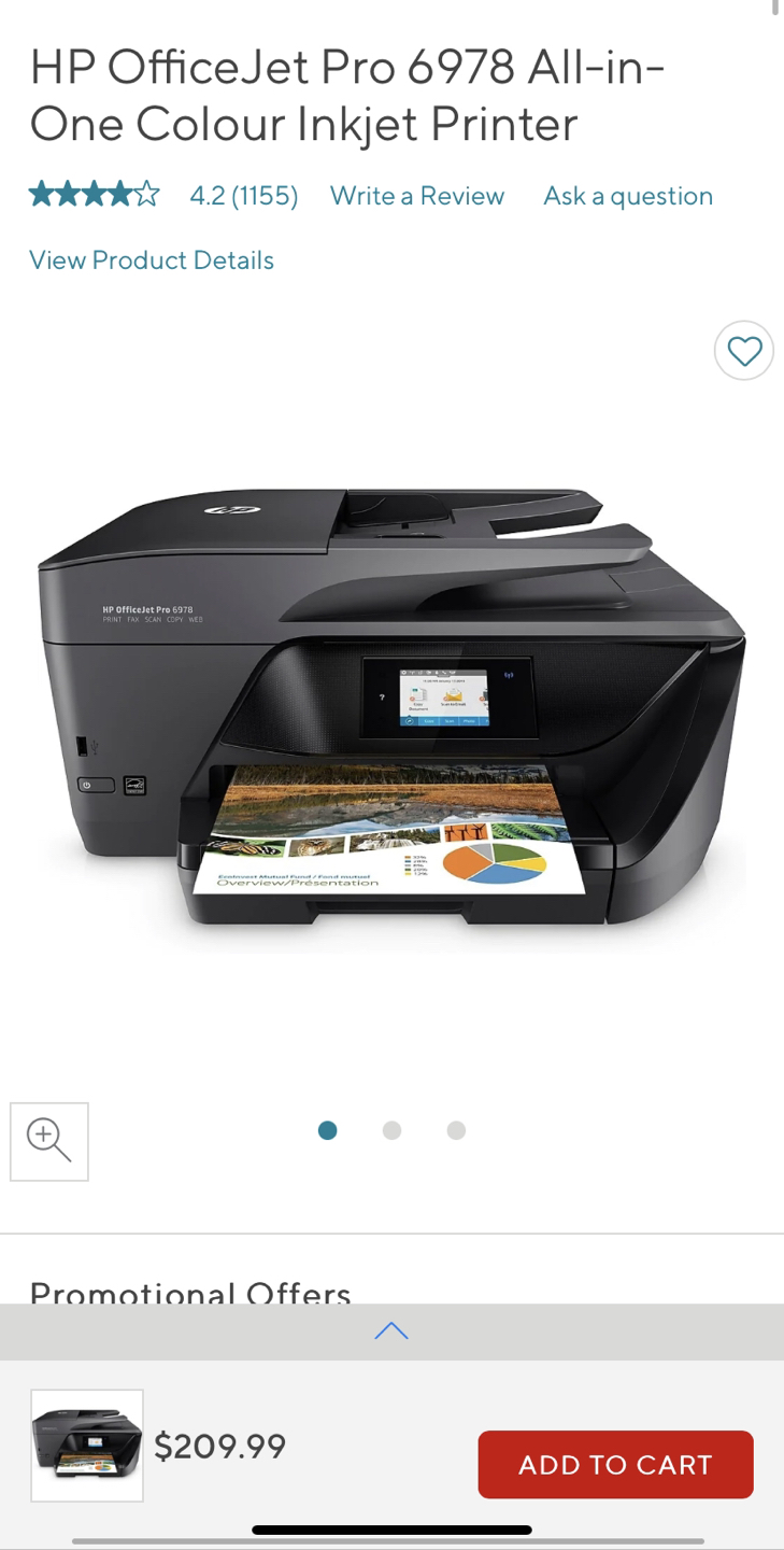 HP OfficeJet Pro 6978 All-in-One Colour Inkjet Printer