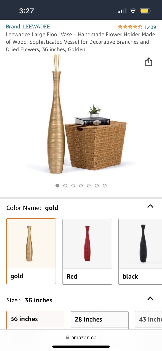 Large floor vase- Leewade interior brand 28 inches
