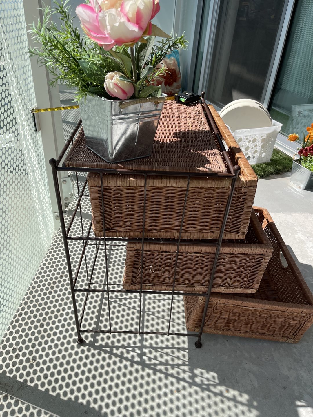 3 Drawer wicker Storage Shelf - photo 5