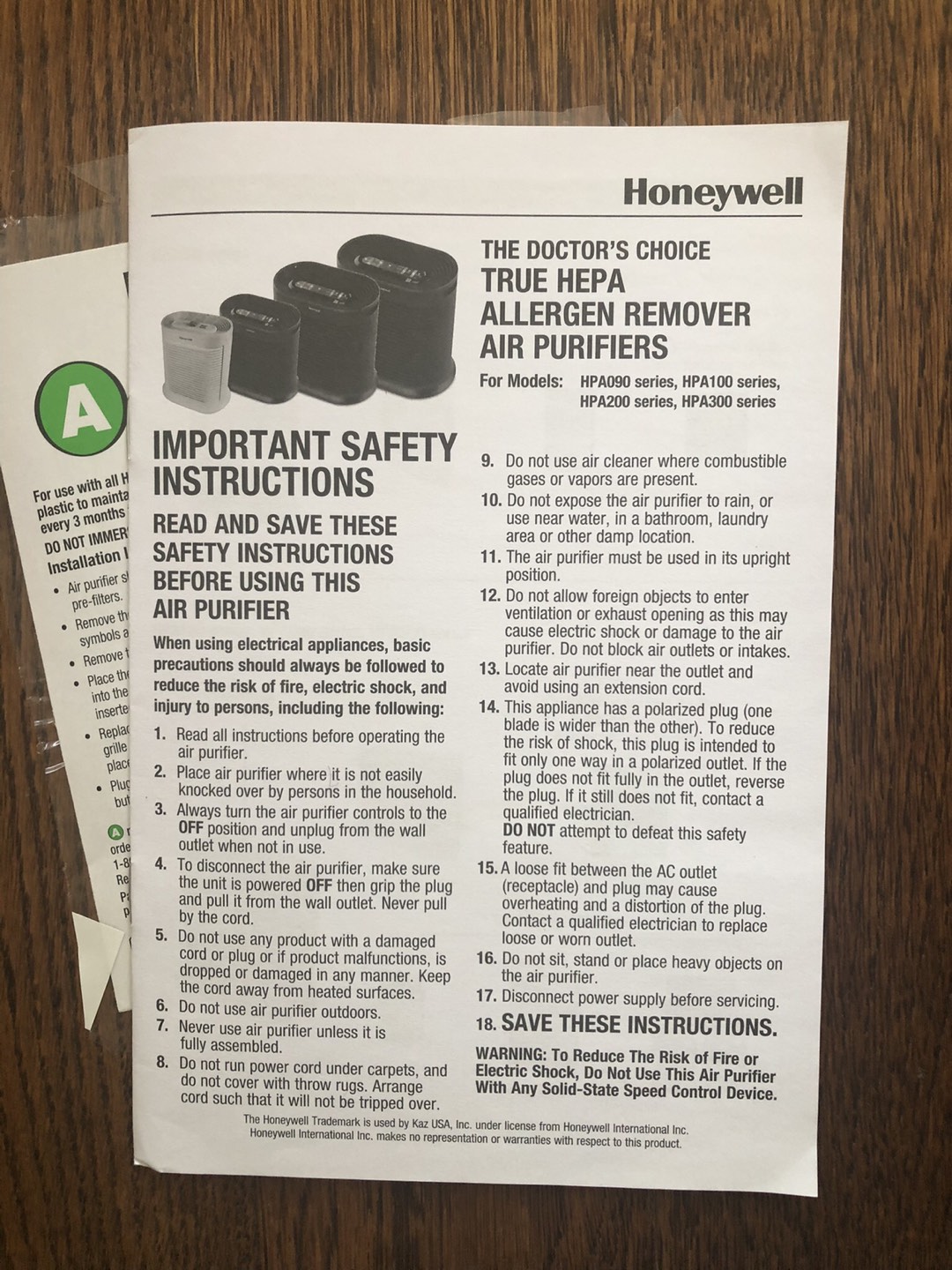 Honeywell allergen remover air purifier - photo 3
