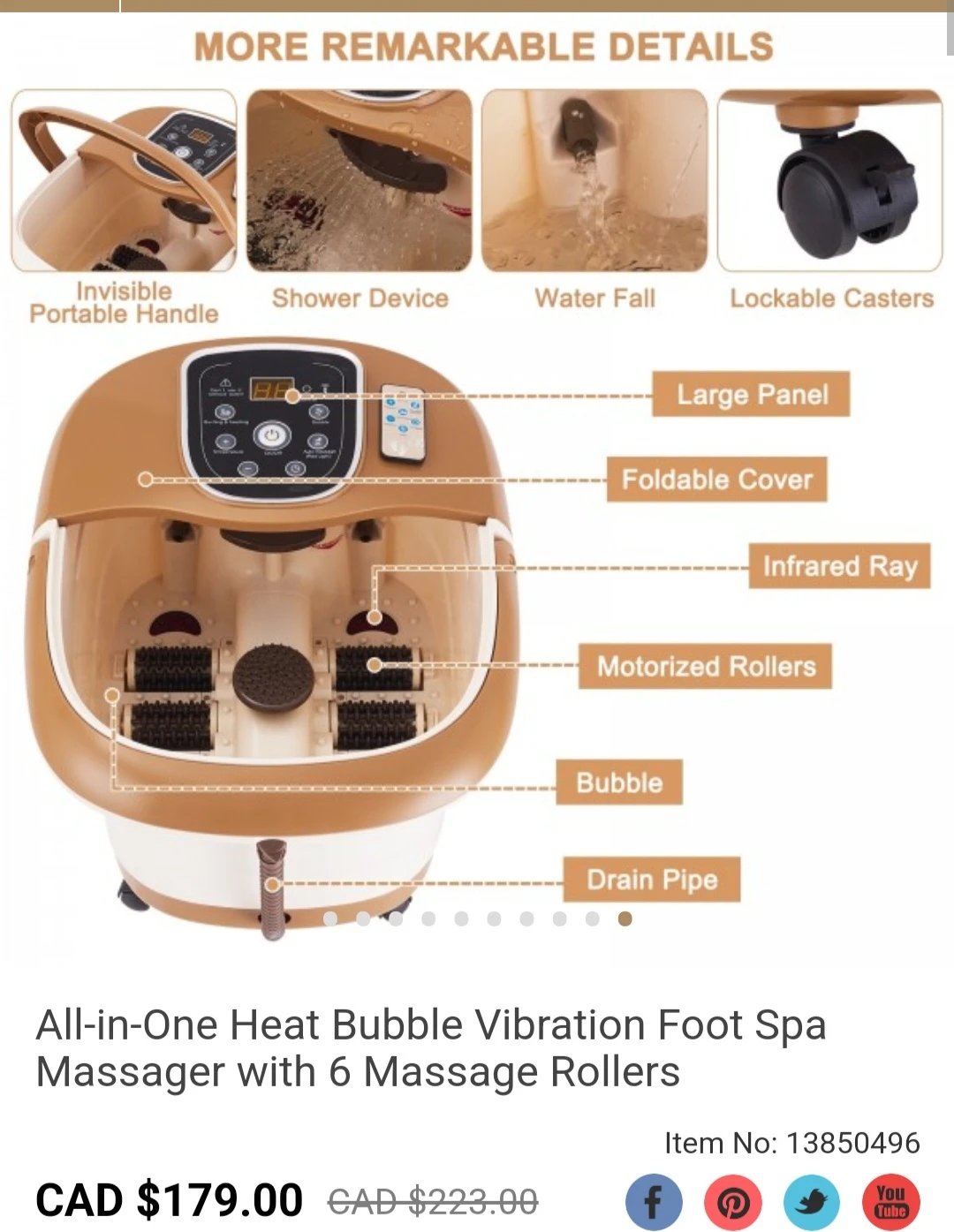 All-in-One Heat Bubble Vibration Foot Spa Massager image indicator(5)