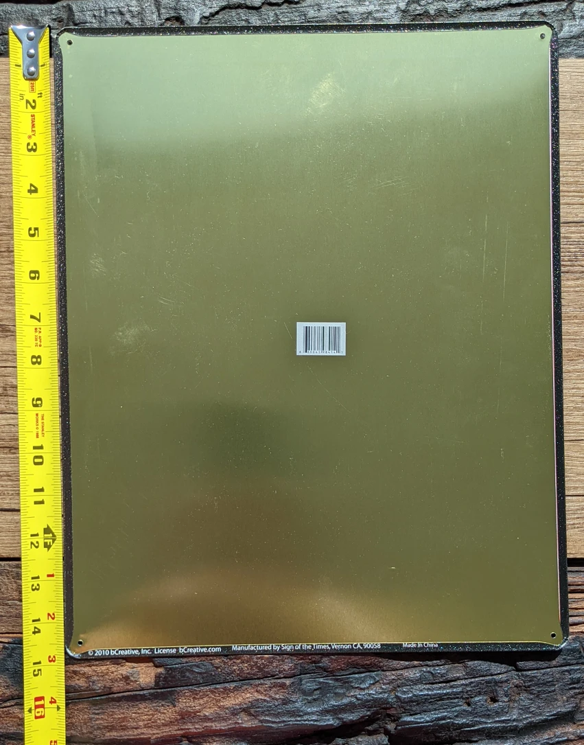 12" x 15" Man Cave Rules metal print image indicator(3)