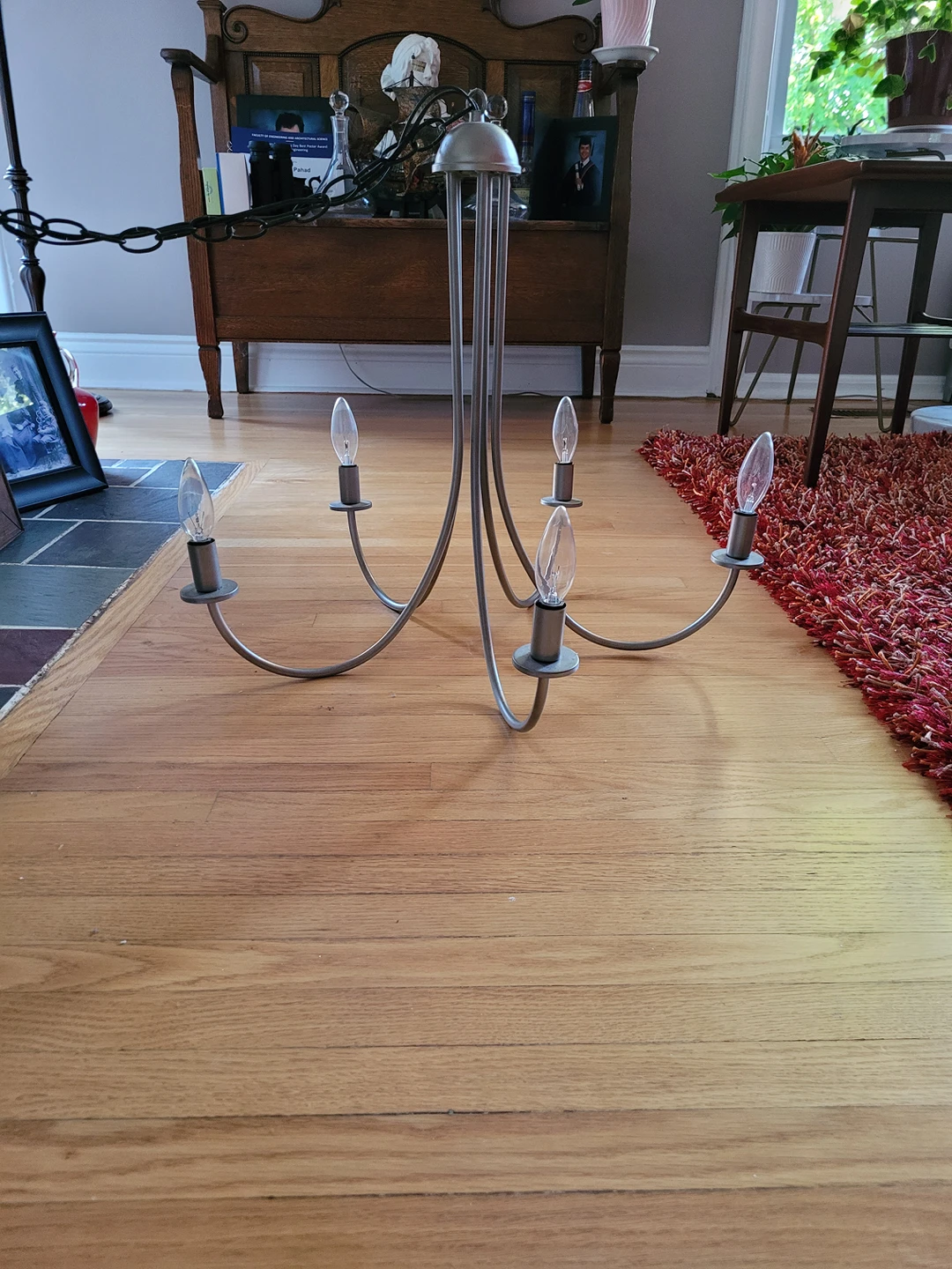 Silver Light Fixture long chain chandelier - photo 2