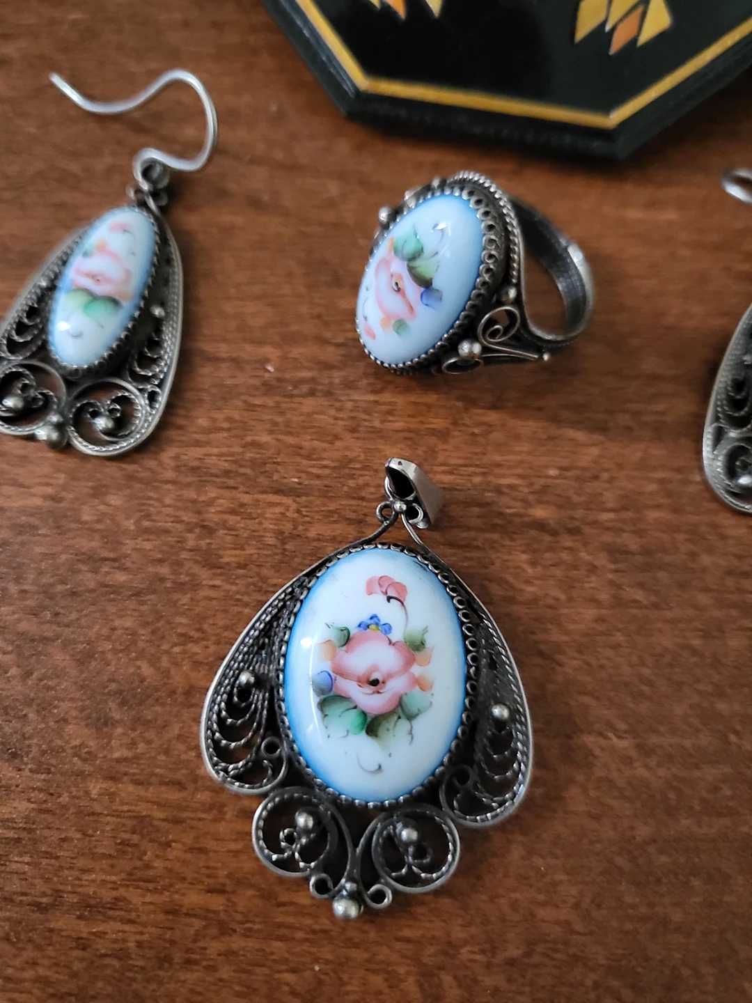 Authentic Russian filigree jewellery set - photo 2