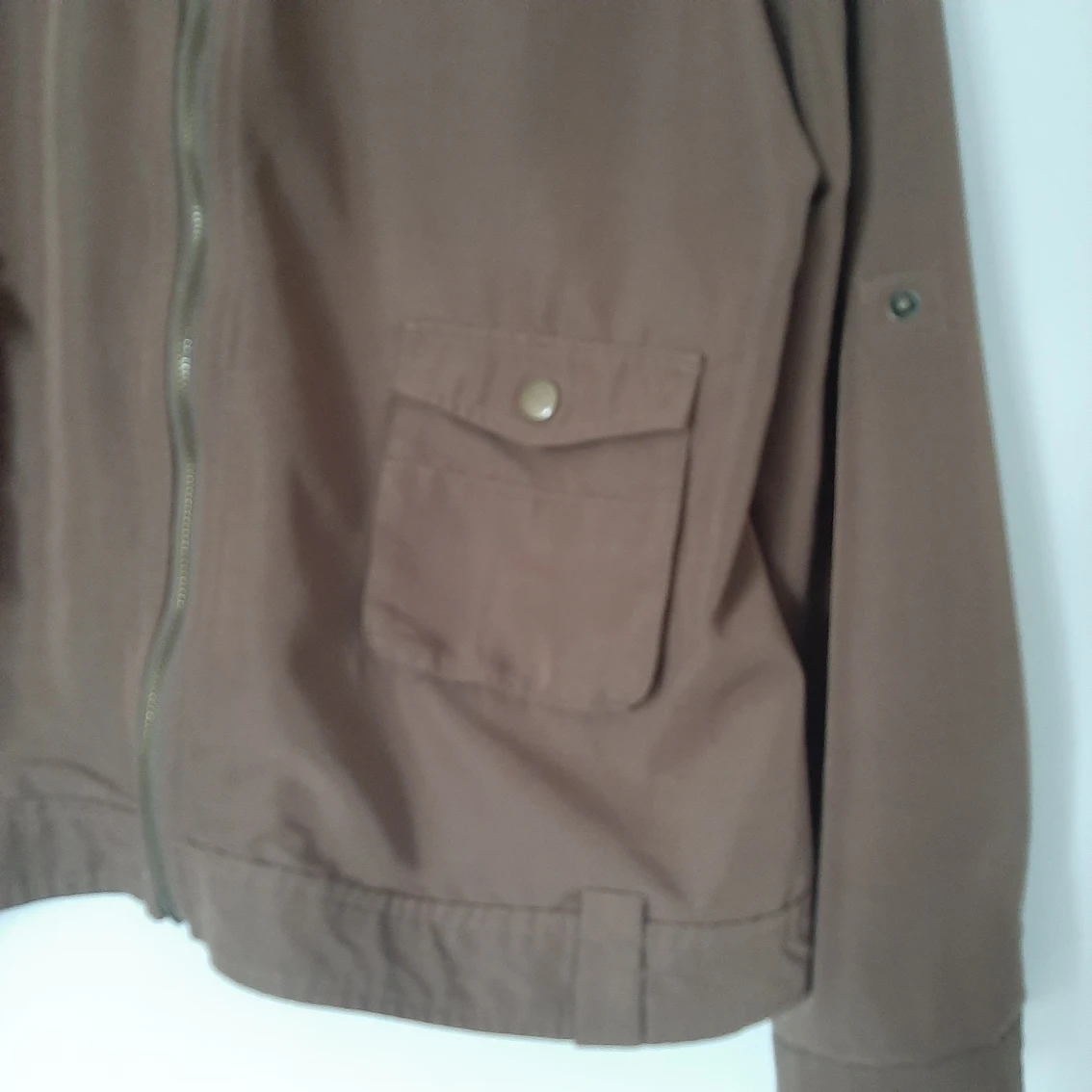 Brown V Neck Zip Up Shirt/Blazer Lightweight image indicator(2)