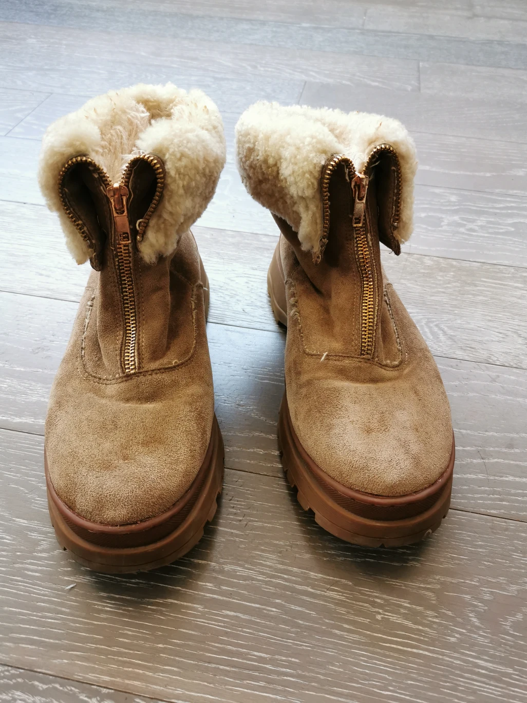 Winter boots suede wool 8-8.5