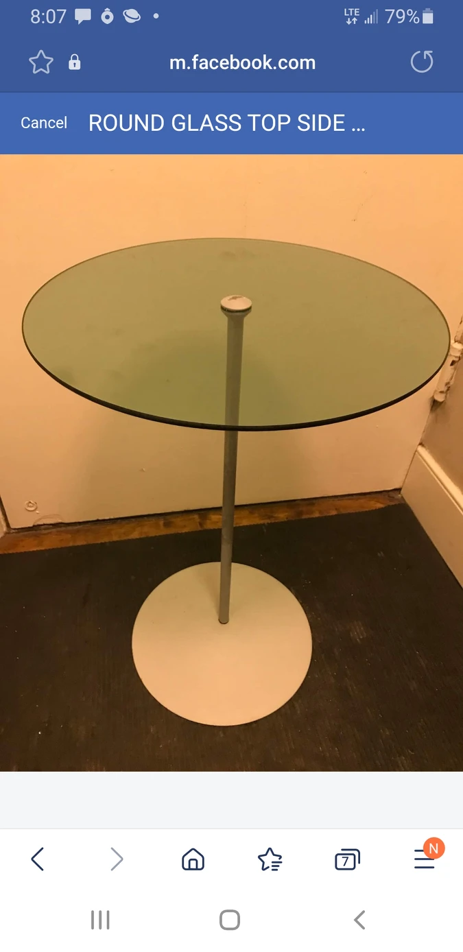 ROUND THICK GLASS SIDE TABLE thumbnail