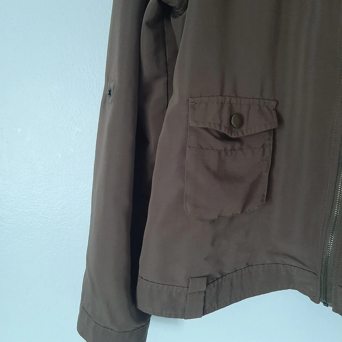 Brown V Neck Zip Up Shirt/Blazer Lightweight image indicator(3)