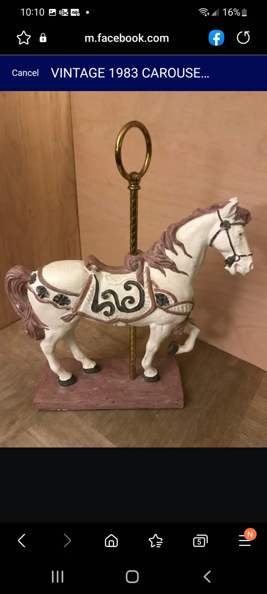 1983 CAROUSEL HORSE STATUE thumbnail