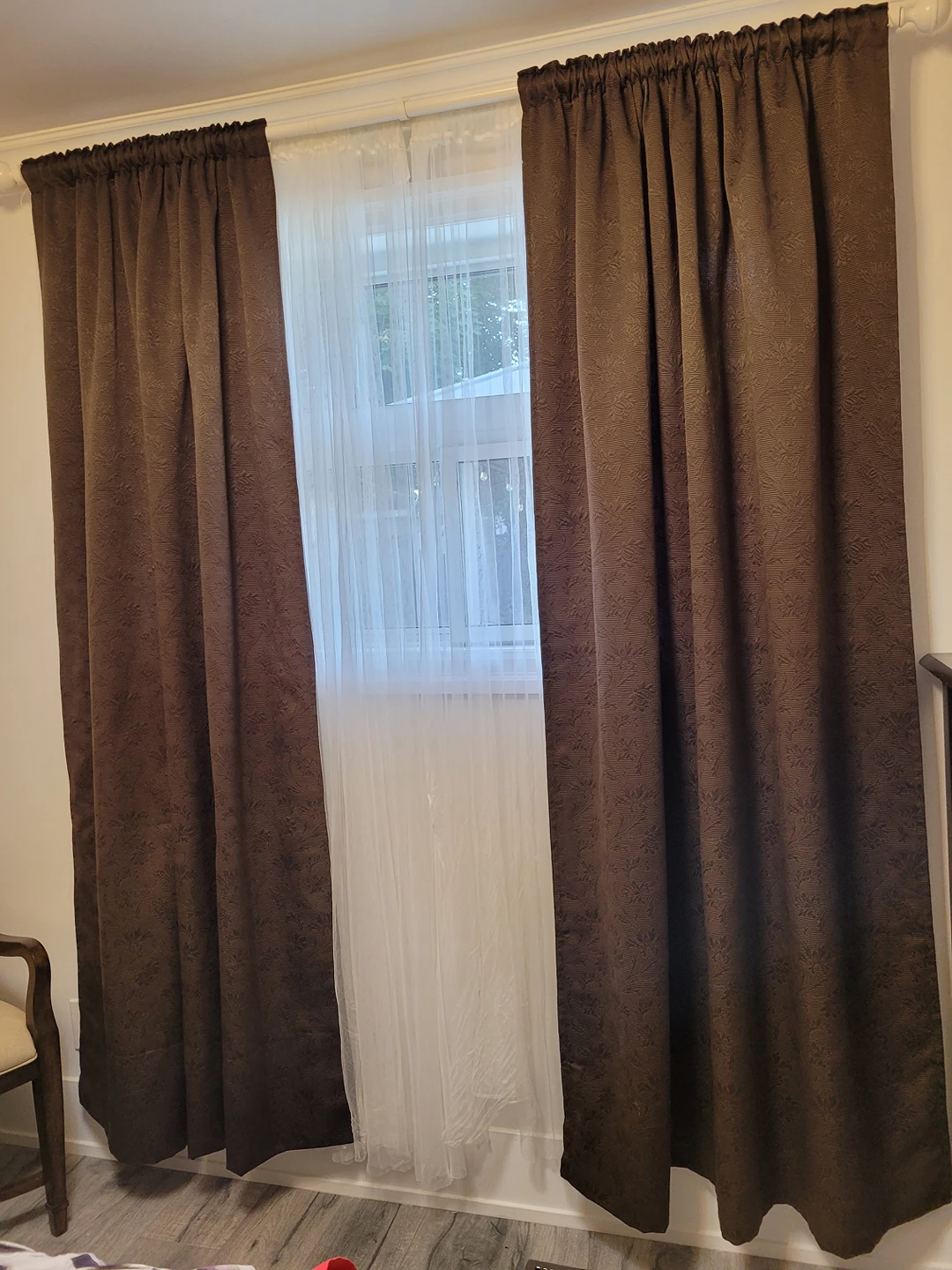Ikea /Two pairs brown fabric curtains image indicator(2)