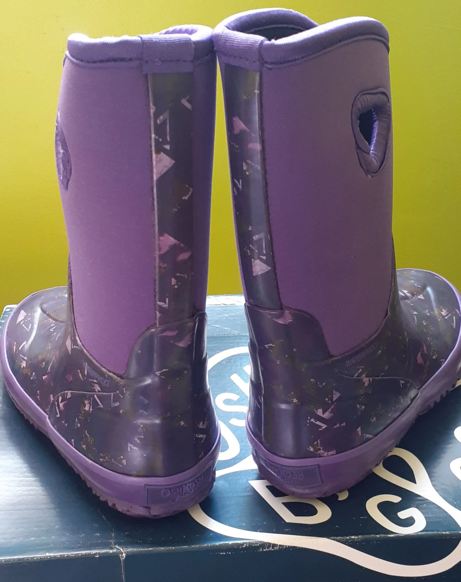 Oshkosh Girls Rain Boots Purple Handles Insulated Waterproof - photo 2