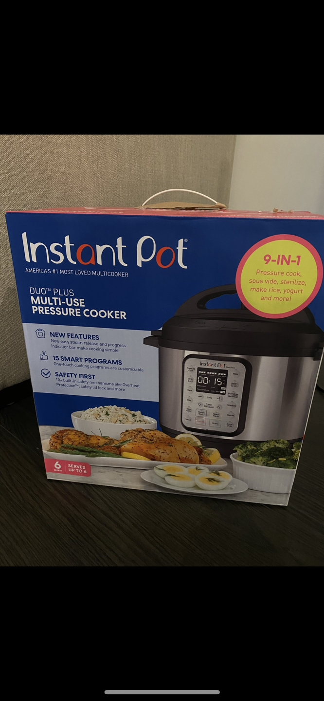 Brand new DUO PLUS instant pot 9-in-1 pressure cooker 6 qt. thumbnail