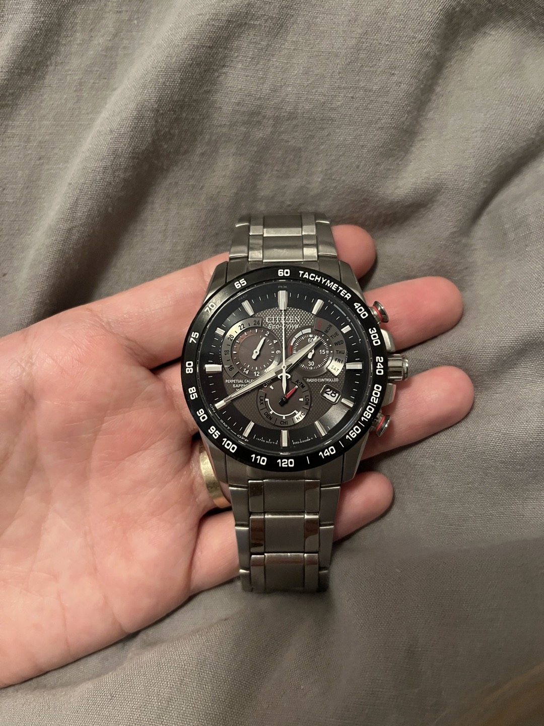 Citizen Perpetual Chrono A-T Eco-Drive Stainless Steel Watch thumbnail
