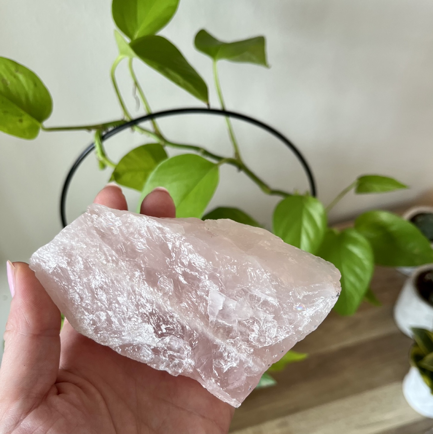 Pink Quartz Crystal - Raw Cut thumbnail