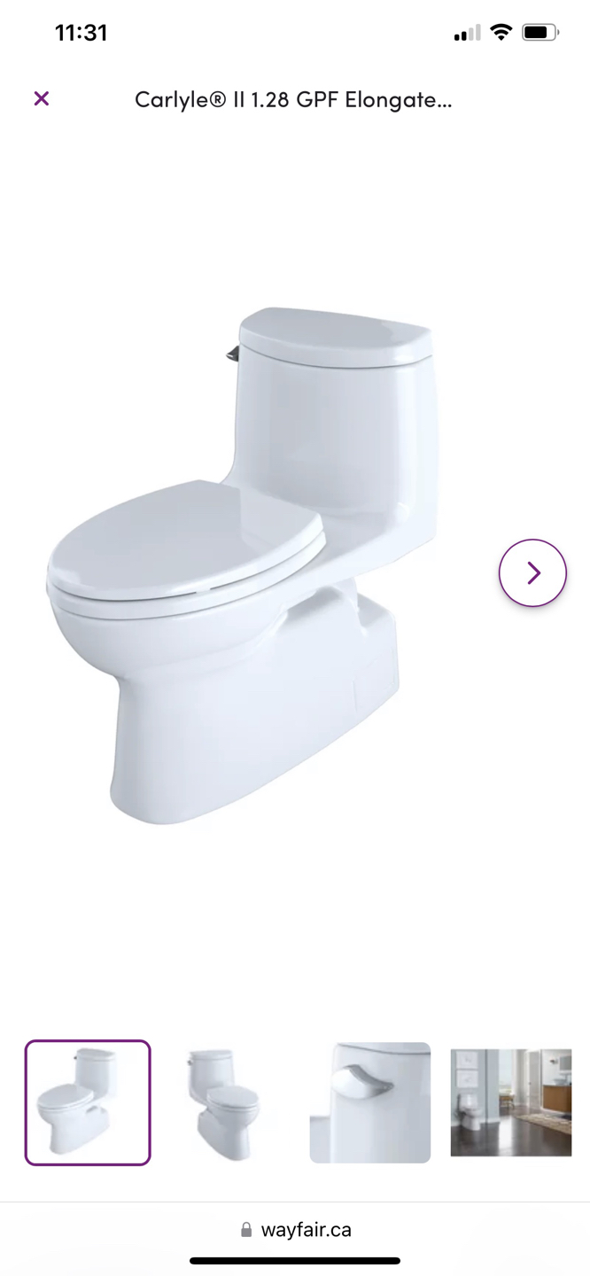 New Toto Carlyle toilet 1.28 GPF