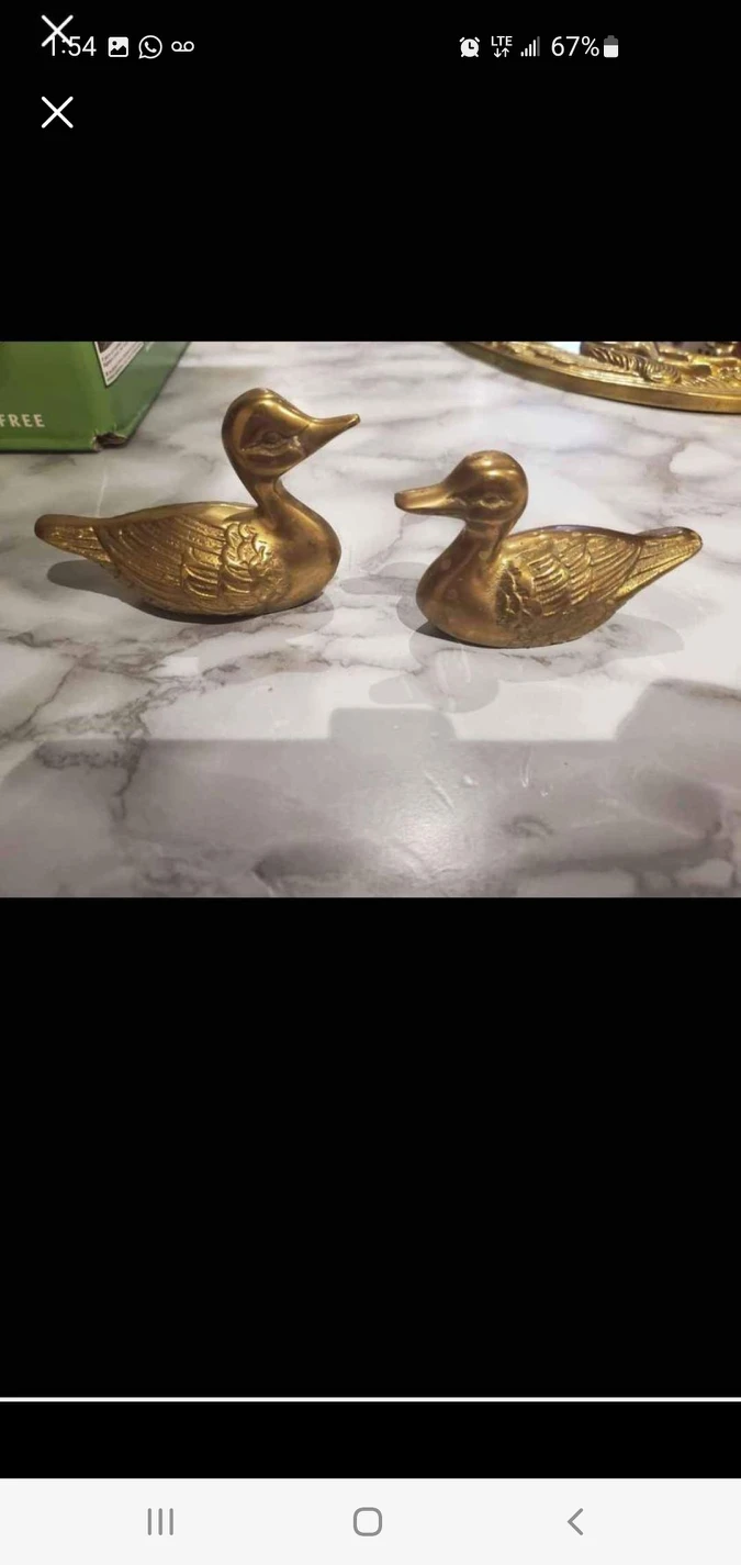 Vintage brass ducks