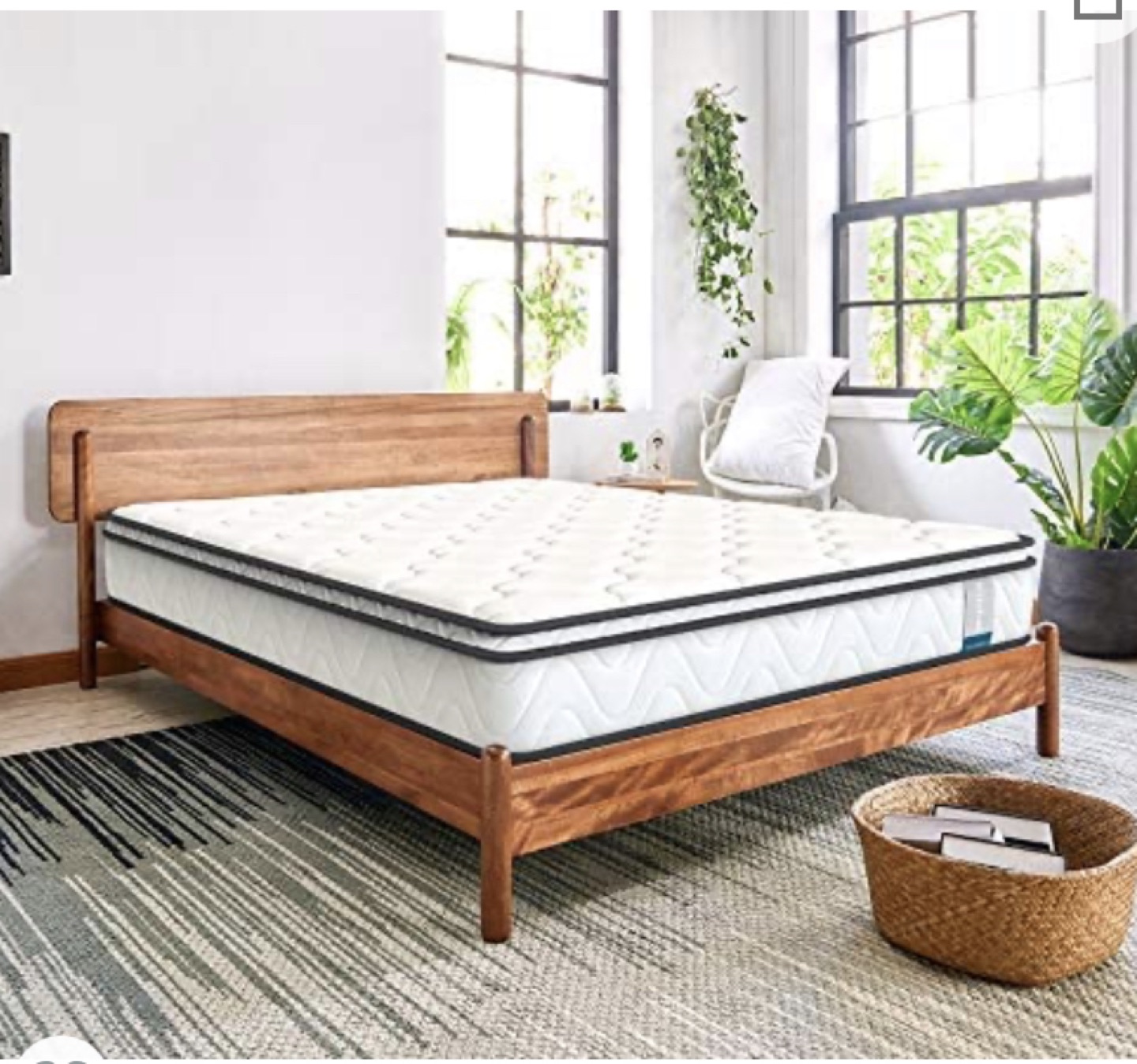 Inofia Full Mattress Hybrid Foam Mattress & Zinus 14” Bed Frame - photo 2