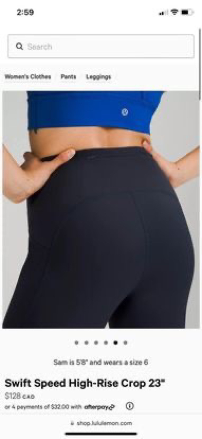 Lululemon Size 2 - Swift Speed High Rise Crop 23” - Deep Blue - photo 4