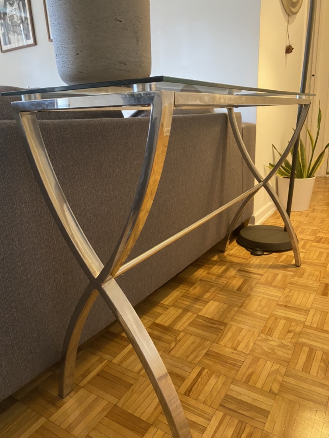 Glass front table