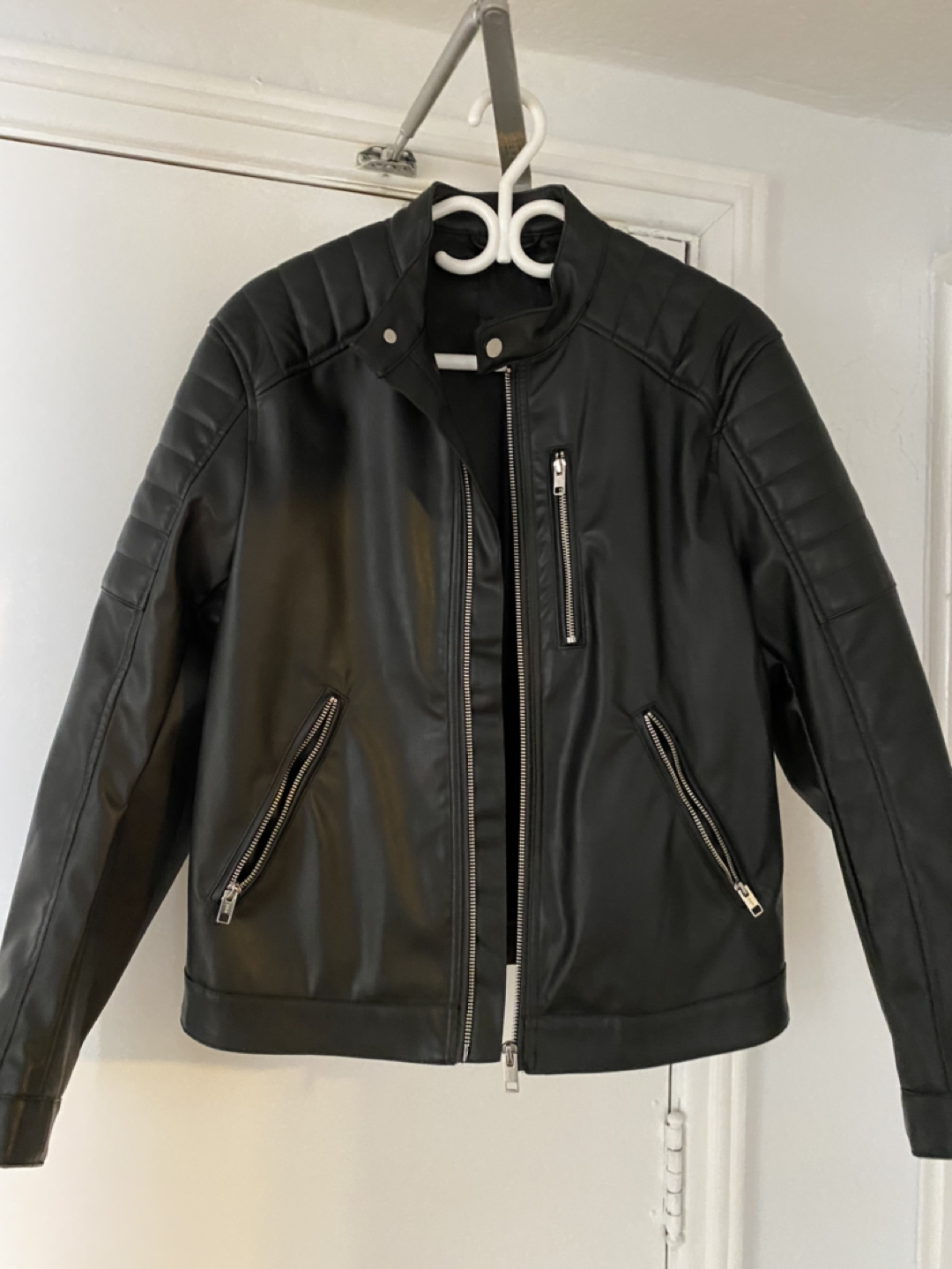 H&m Leather Jacket Med Men