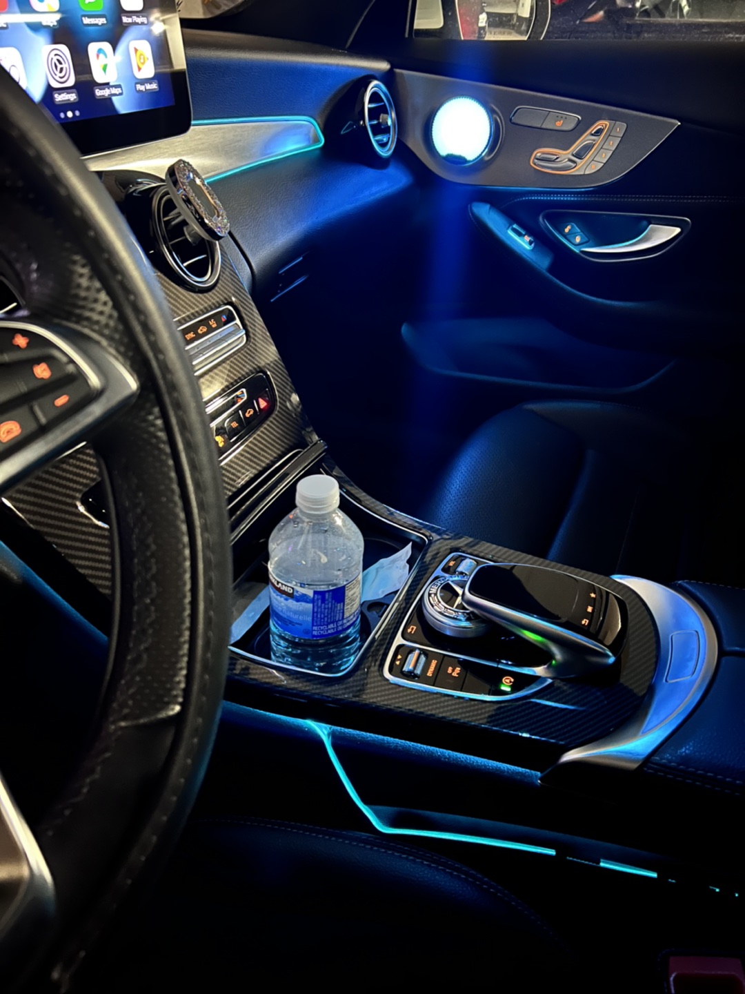 Grey Carbon fibre Mercedes console panel