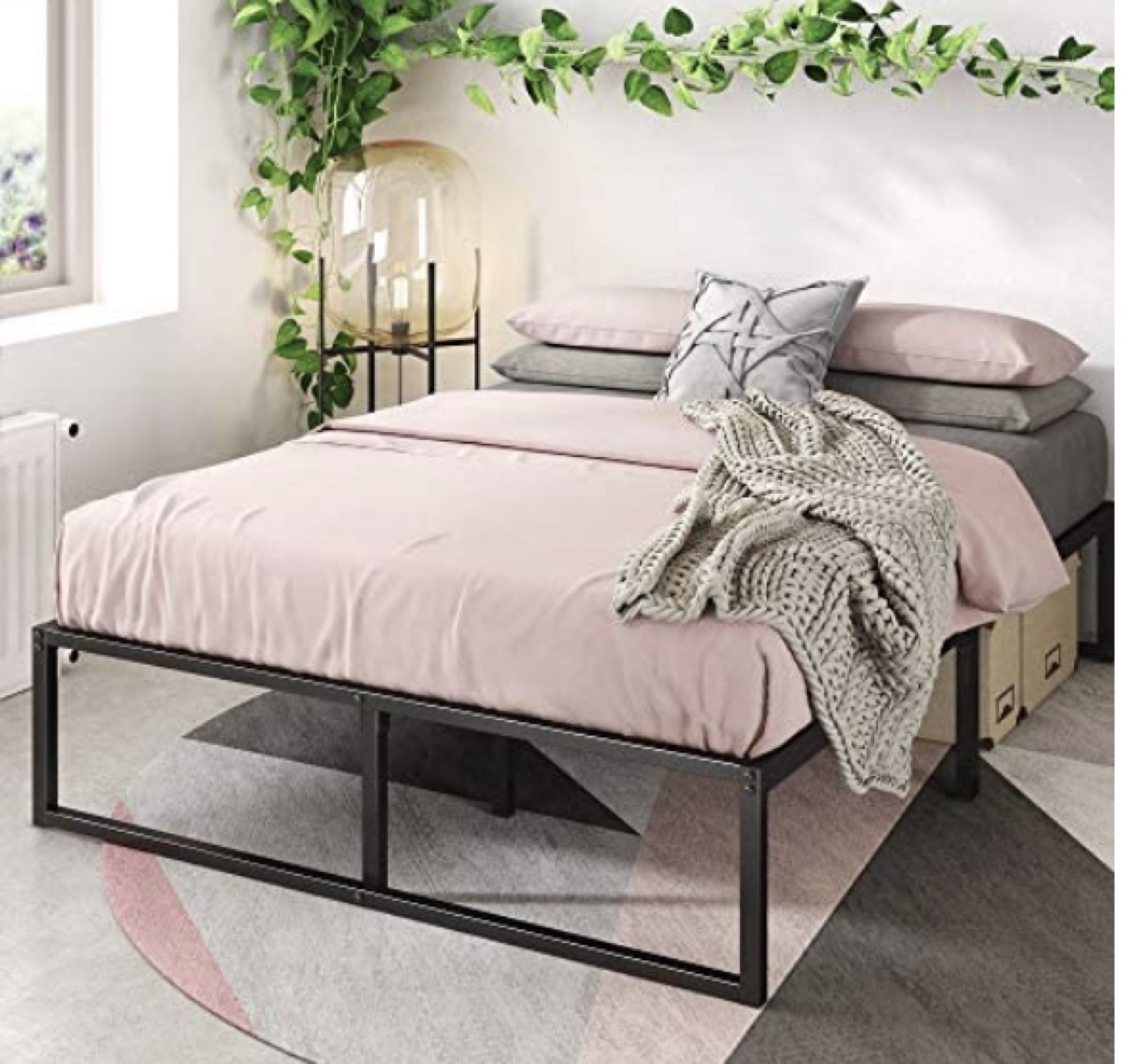 Inofia Full Mattress Hybrid Foam Mattress & Zinus 14” Bed Frame