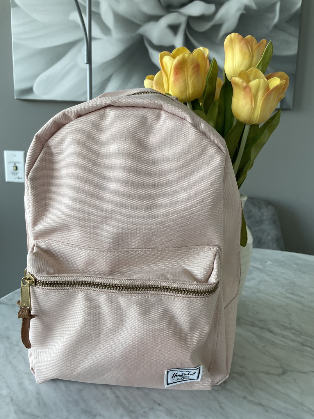 Herschel pink polka dot back pack thumbnail