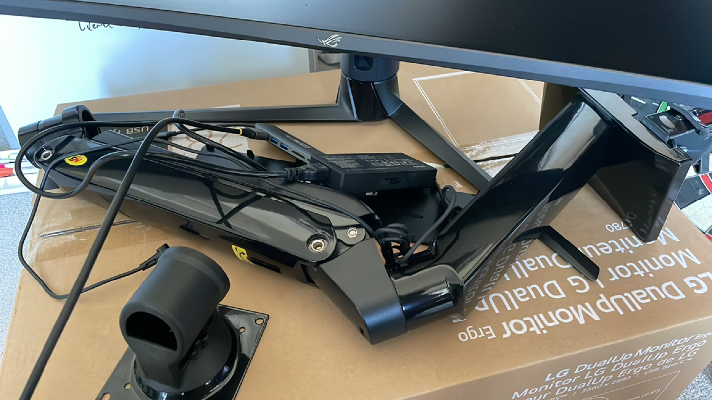 Asus Rog Strix XV43V 43” Ultrawide Monitor with arm mount. - photo 2