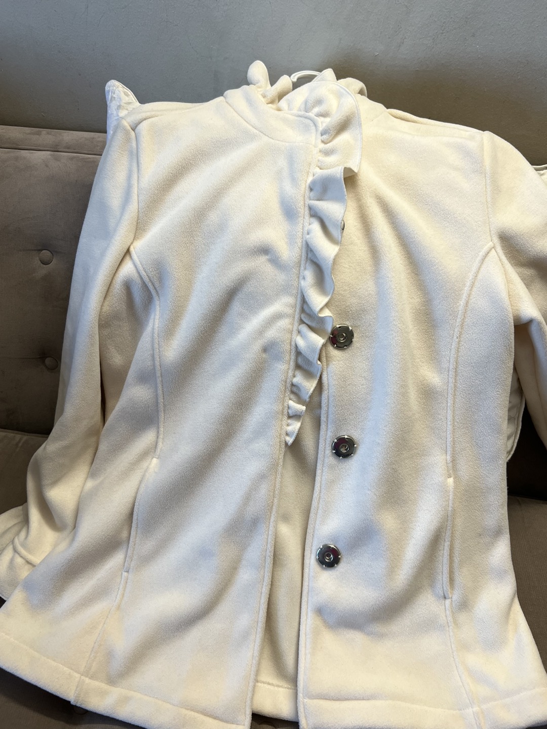 White Fleece Jacket. XL thumbnail