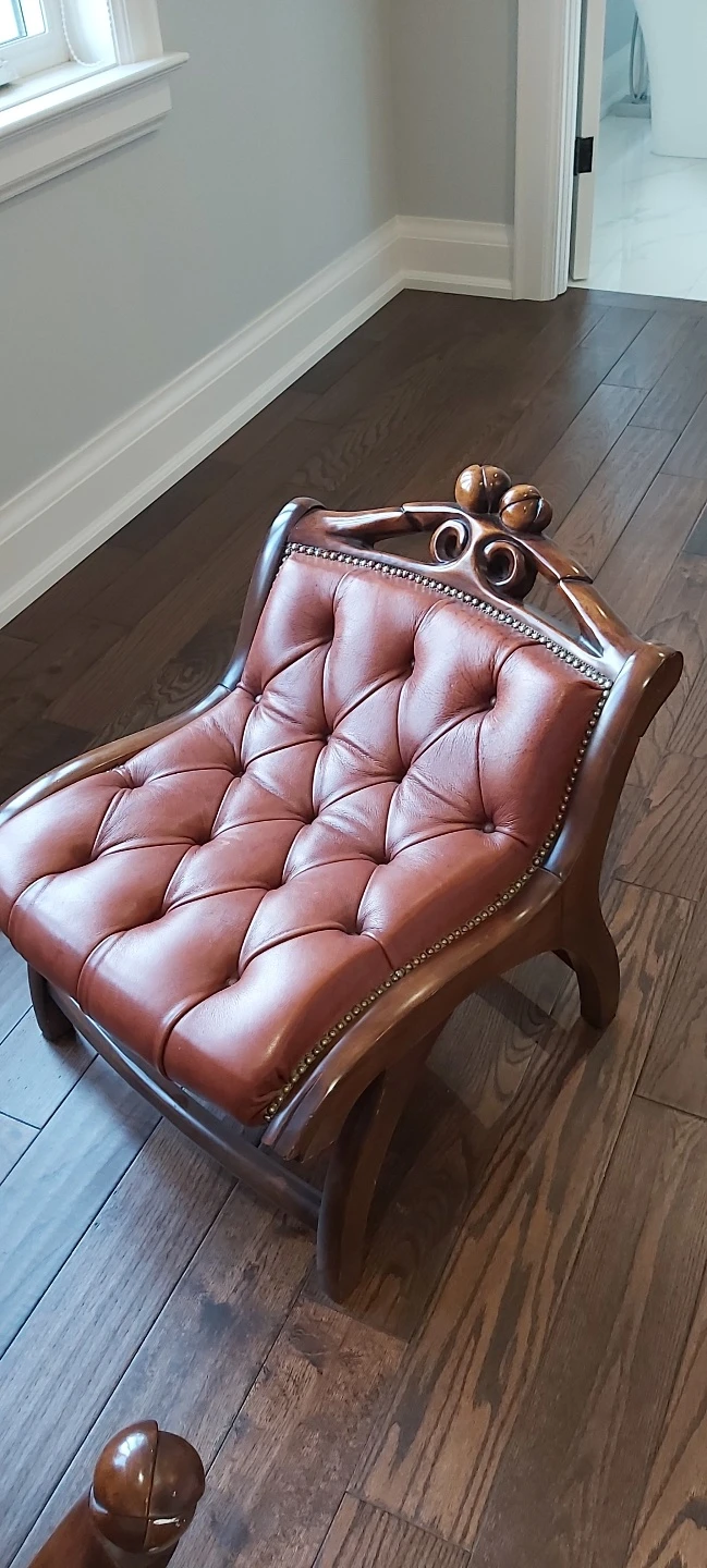 Solid wood and leather swing chair - photo 4