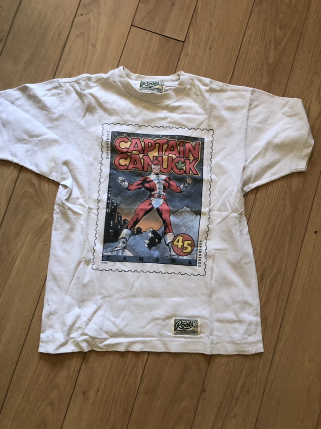 Captain Canuck postage stamp t-shirt thumbnail