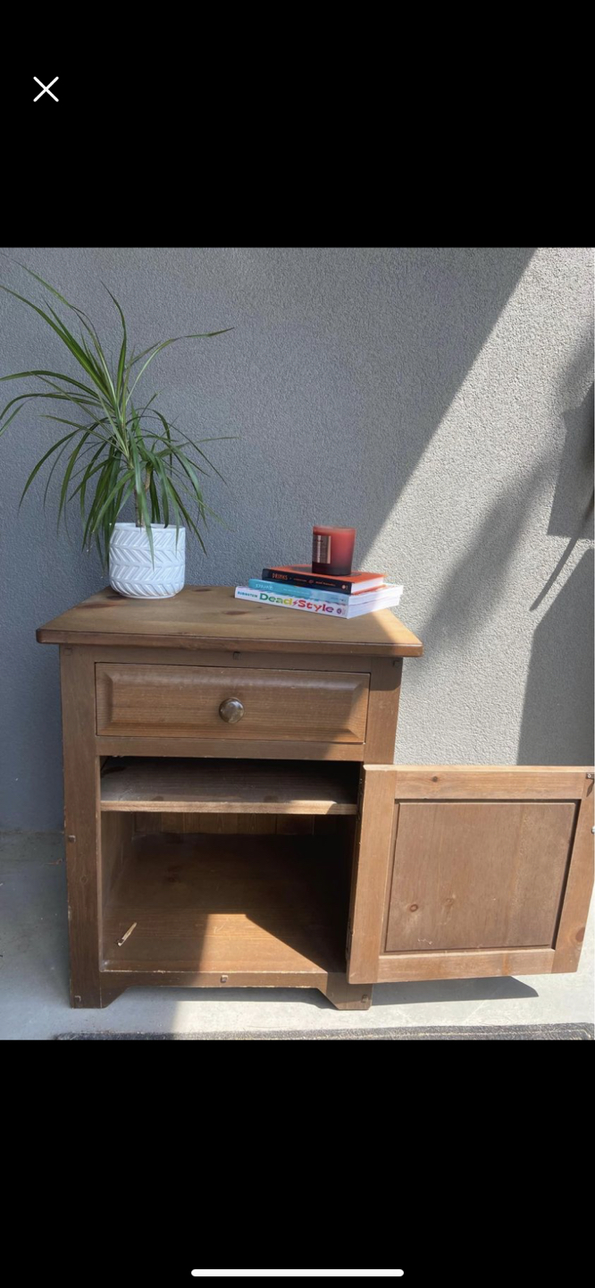 Antique Solid Wood Side Table - photo 2