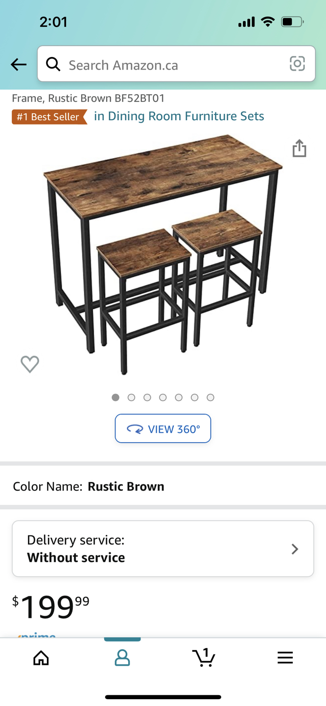 HOOBRO bar table set with 2bat stools - photo 3