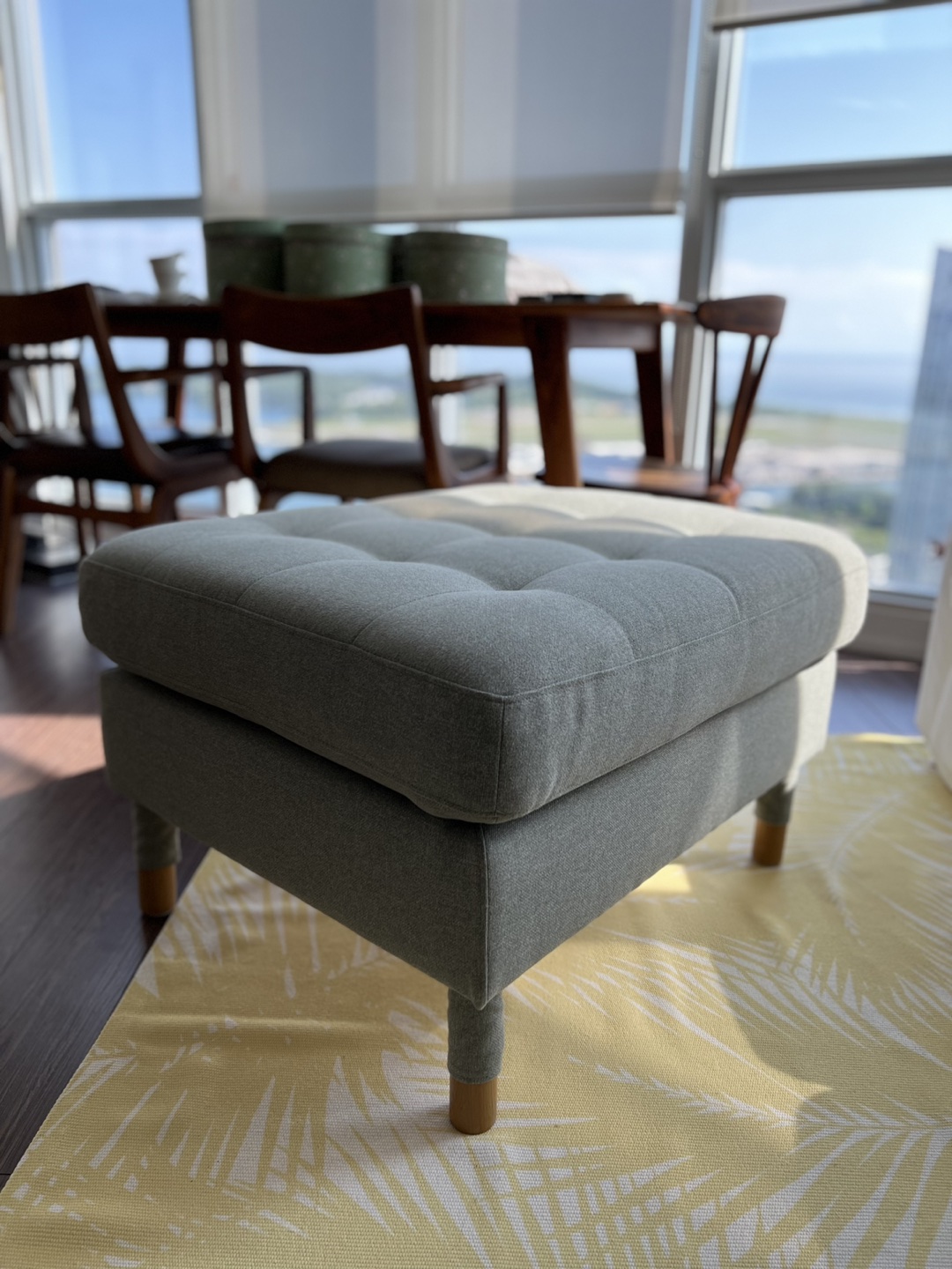 Moving sale! IKEA Morabo Footstool in Gunnared light green color