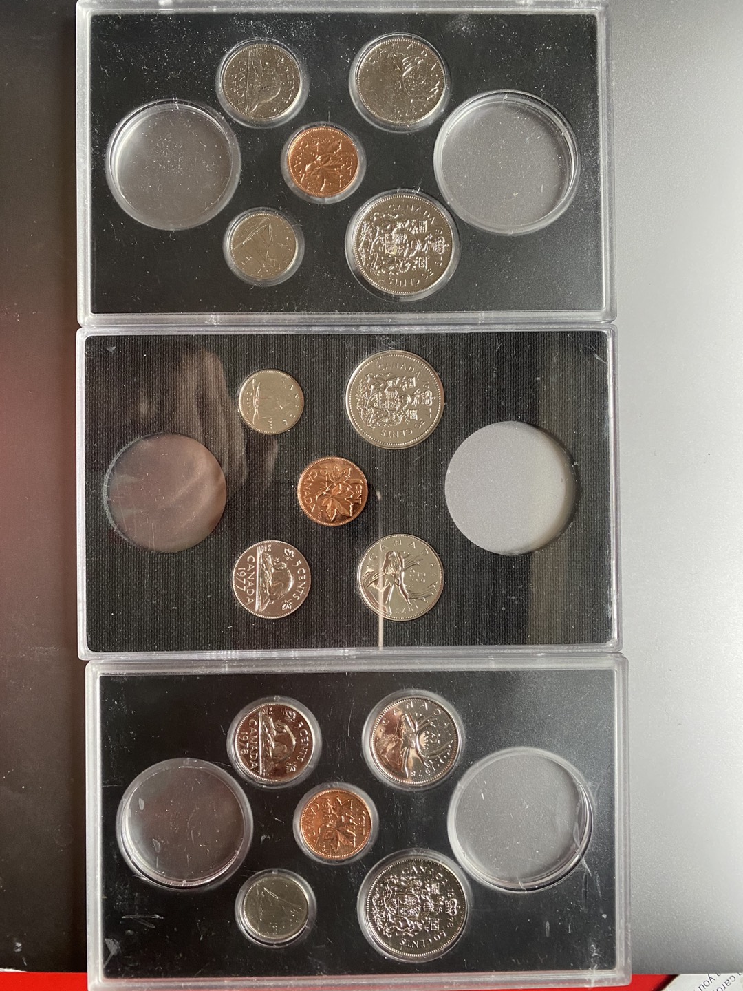 9 Partial Canada Specimen UNC coin sets 1970s/80s🍀 image indicator(2)
