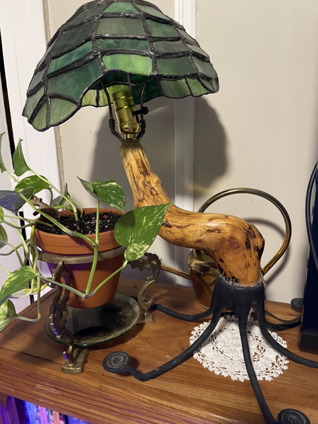 Handmade Stain Glass “tree” lamp - photo 4