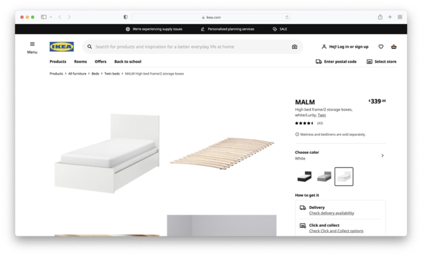 IKEA Malm Twin Bed with 2 Storage Drawers and Lonset Slats - photo 5