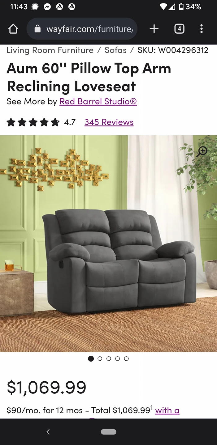 Recliner love seat - photo 2