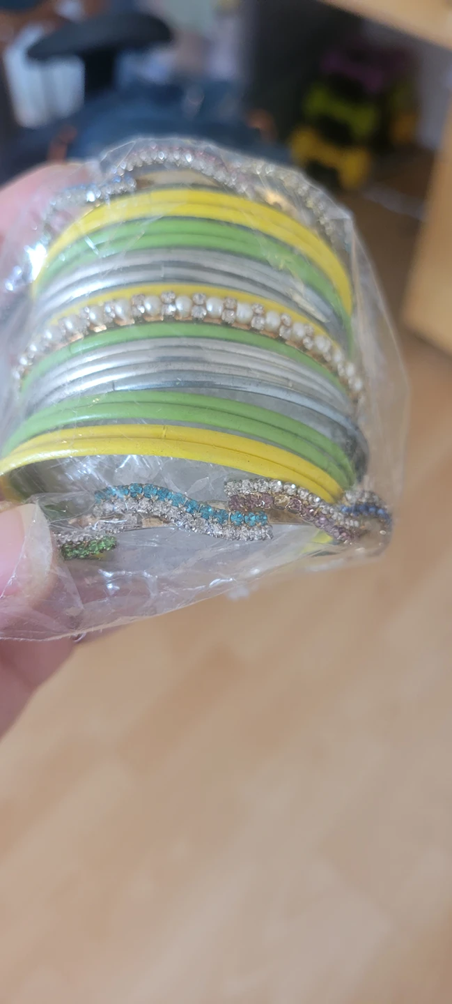 indian bangle set -yellow and green #freecycle thumbnail