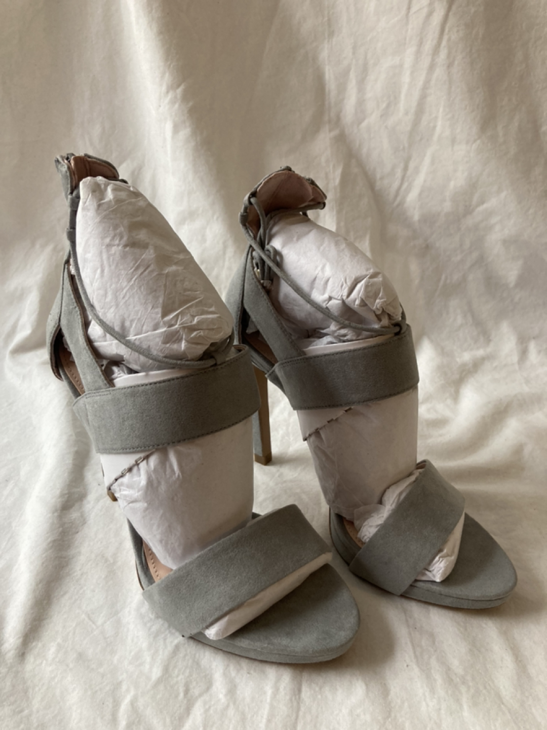 Grey Suede Heels thumbnail