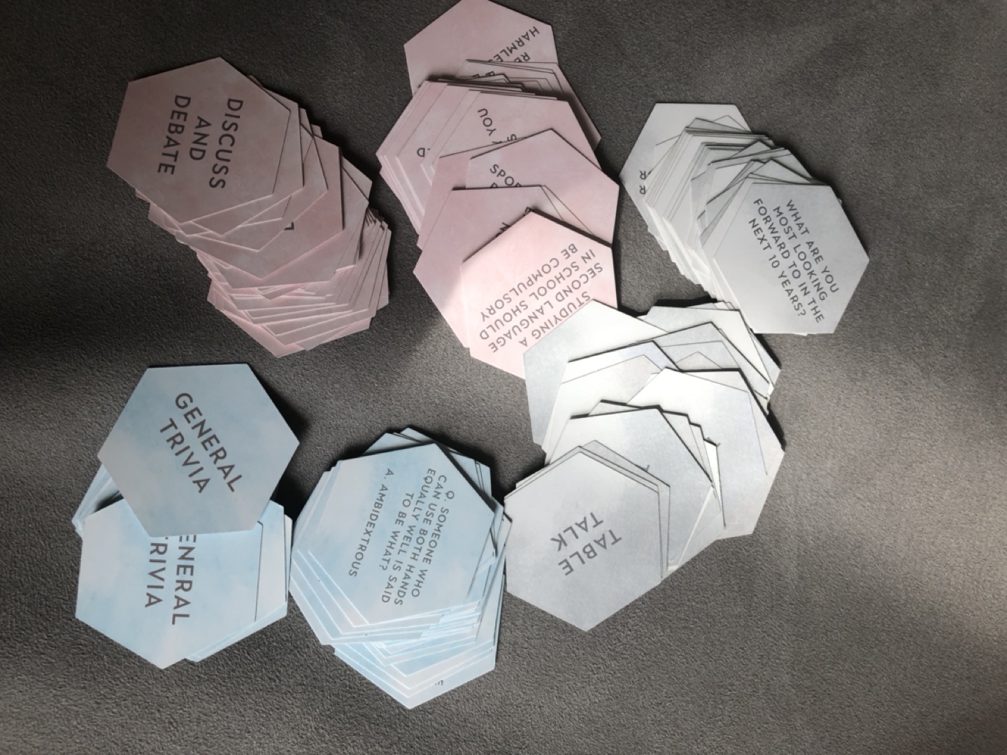 Table talk and trivia game for adult gatherings