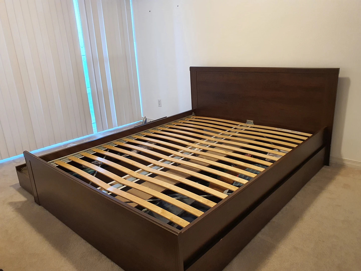IKEA MALM Queen bed frame with 4 storage drawers