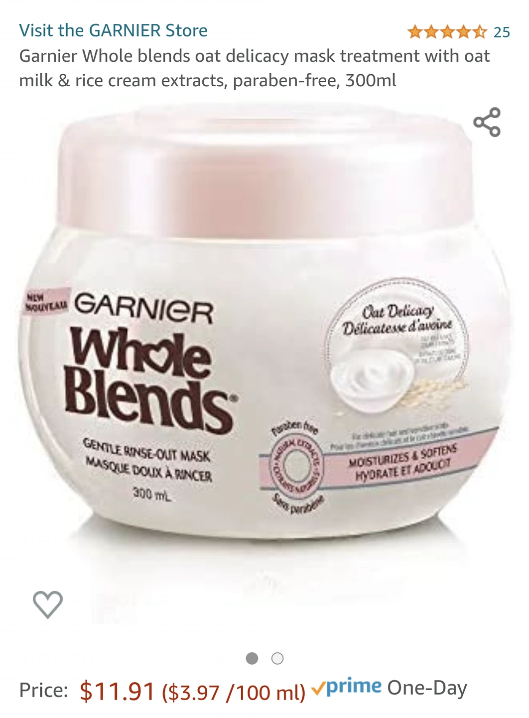 Garnier Whole Blends - Gentle Rinse-Out Mask thumbnail